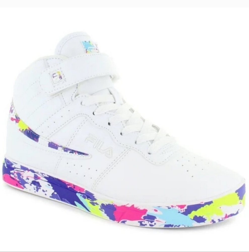 White Fila Mid/High Tops Vulc 13 Sneakers Paintball Muticolor Women's Size 6